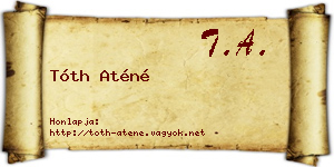 Tóth Aténé névjegykártya